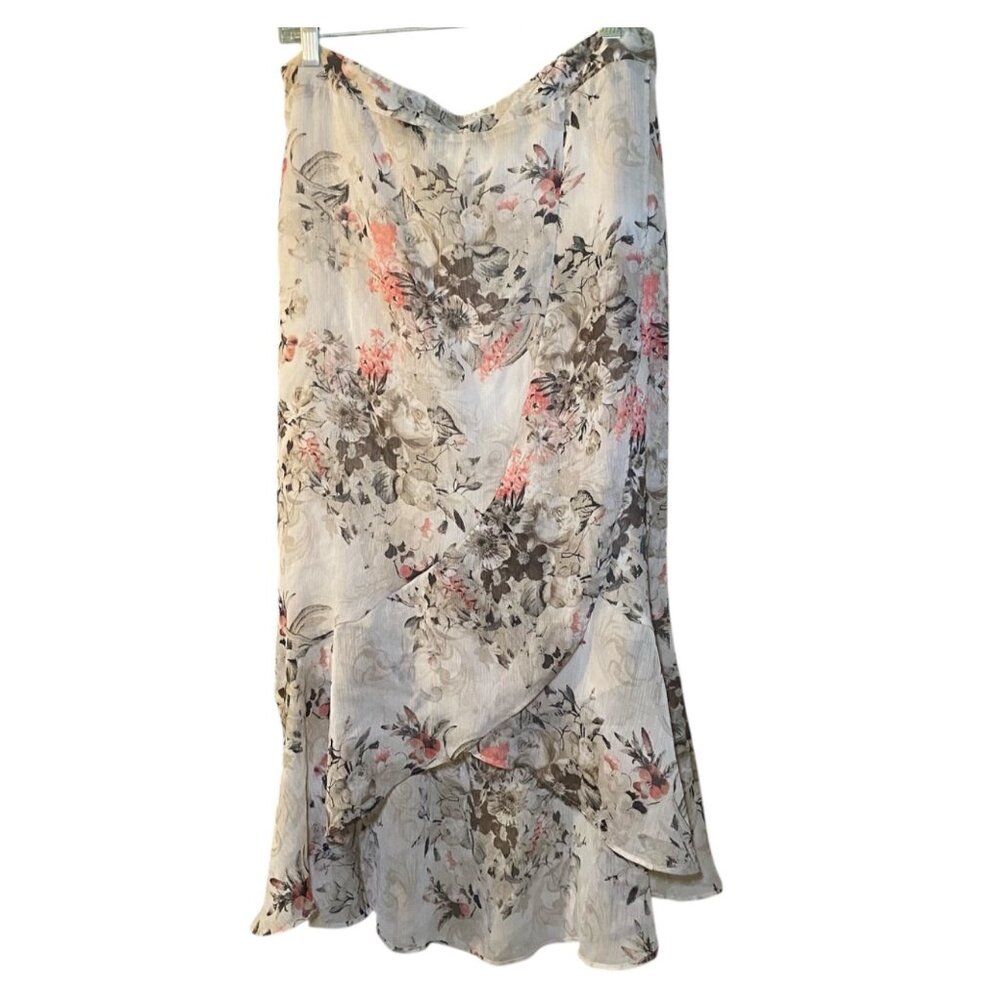 Sara Michelle Floral Print Midi Maxi Skirt XL Boho Fairycore Cottagecore‎